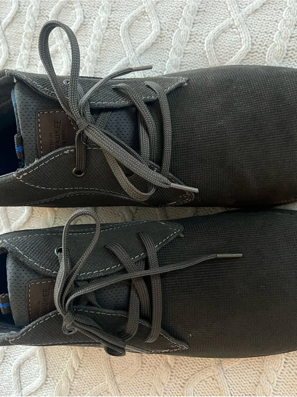 New! Nunn Bush Leather Non-Marking Lace up Ankle Boots Dark Gray Size 13